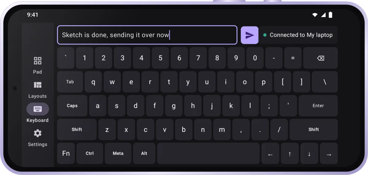 ZexDeck full keyboard in landscape