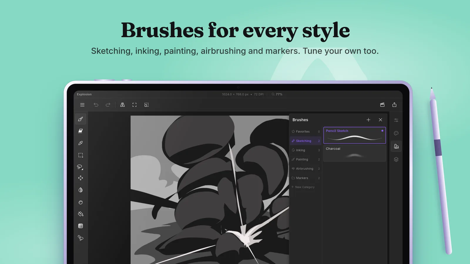 Brushes for every style: the brush library